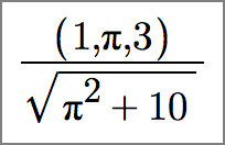 (1,pi,3)/sqrt(pi^2+10)